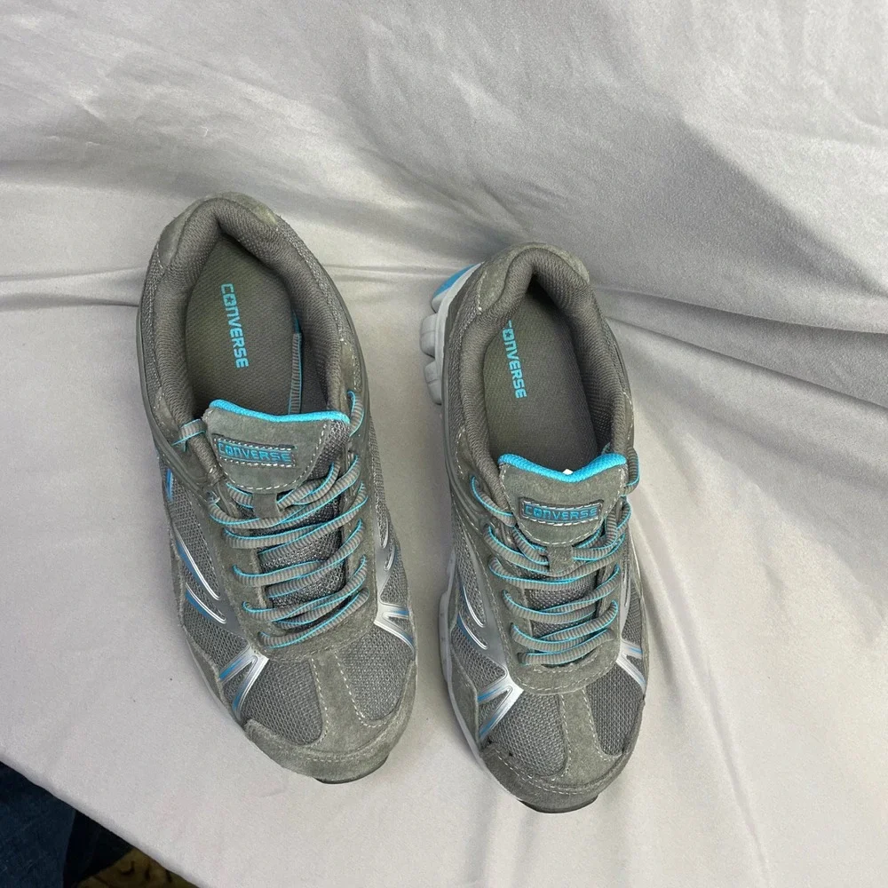 Converse Steel Toe Work Shoes‎ Womens Gray Blue Suede Mesh Safety Sneakers C1910